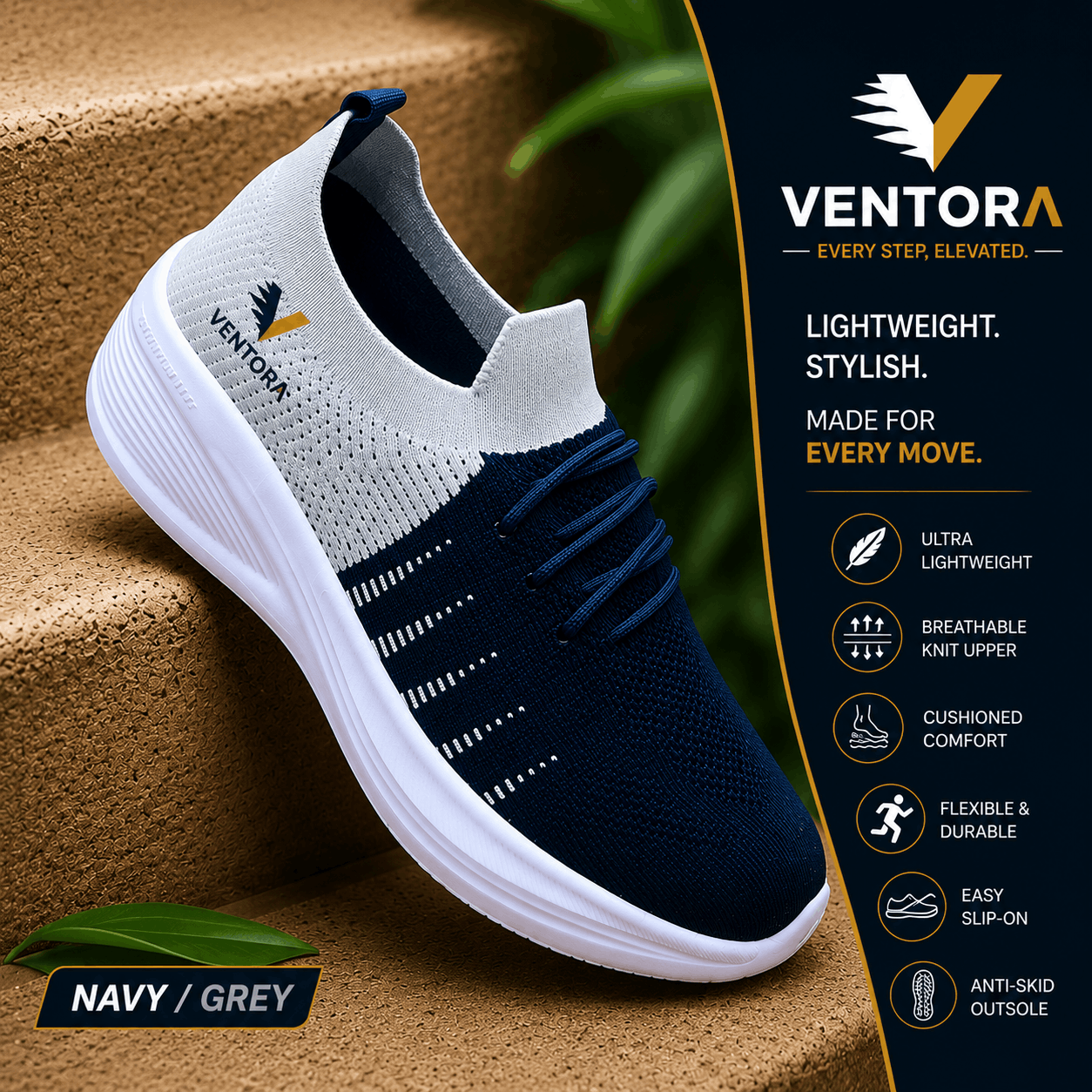Navy-Grey EVA Sole